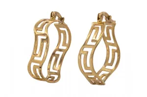 9ct Yellow Gold Patterned Gold Hoops 2.8g