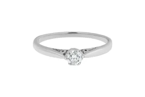 9ct White Gold Diamond Solitaire Engagement Ring 0.22ct