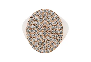 9ct Rose Gold Oval Diamond Mens Ring 2.00ct