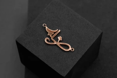 9ct Rose Gold Arabic "I love you" Diamond Pendant 0.45cts