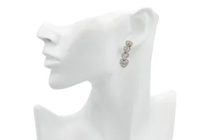 18ct White Gold Lab Diamond Heart Necklace & Earrings Set 3.85ct & 1.36ct