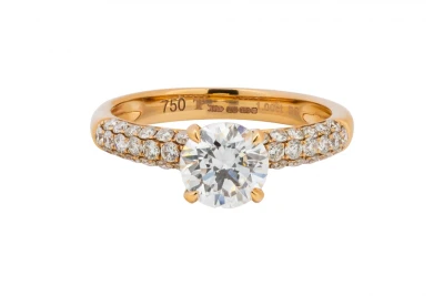 18ct Rose Gold Diamond Engagement Ring 1.27ct D VVS2 GIA Certified 3.2g