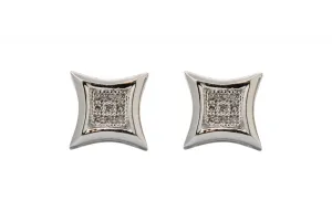 9ct White Gold Diamond Star Stud Earrings 0.20ct