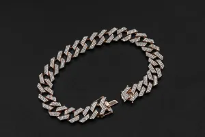 9ct Rose Gold Diamond Cuban Bracelet 4.31ct