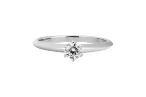 Tiffany & Co. Platinum Knife Edge Engagement Ring 0.24ct