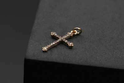 9ct Yellow Gold Cubic Zirconia Cross Pendant