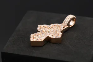 9ct Rose Gold Diamond Cross Pendant 1.22ct