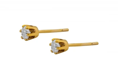 9ct Yellow Gold Diamond Stud Earrings 0.30ct