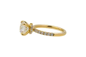 18ct Yellow Gold Diamond Hidden Halo Engagement Ring 2.21ct GIA Certified