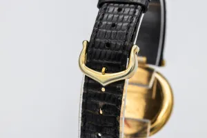 Cartier Vendome Tricolore 25mm 18ct Yellow Gold Black Leather 8100 Circa 1990s