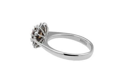 Browns 18ct White Gold Champagne Diamond Set Size N 11g