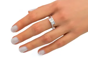 18ct White Gold Diamond Trio Ring 0.50ct 4.2g