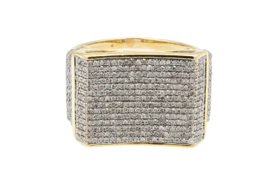 9ct Yellow Gold Micro-Pave Diamond Ring 1.10ct 7.9g