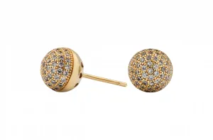 14ct Yellow Gold Cubic Zirconia Ball Stud Earrings 3.1g
