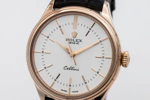 Rolex Cellini 39mm Black Leather 18ct Rose Gold 50505 2019