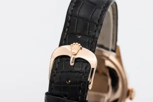 Rolex Cellini 39mm Black Leather 18ct Rose Gold 50505 2019