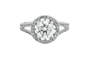 18ct White Gold Lab Diamond Round Halo Engagement Ring 1.48ct IGI Certified