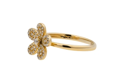 18ct Yellow Gold Diamond Flower Cluster Ring 0.32ct