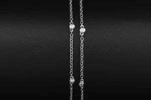 18ct White Gold Diamond Chain 18" 2g