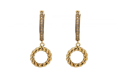 9ct Yellow Gold Cubic Zirconia Earrings 3.3g