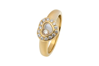 Chopard Happy Diamonds Icon Heart Ring 18ct Yellow Gold 0.29ct