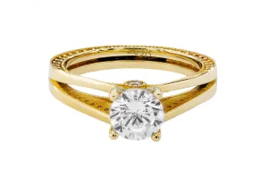 9ct Yellow Gold Cubic Zirconia Ladies Ring 3.7g