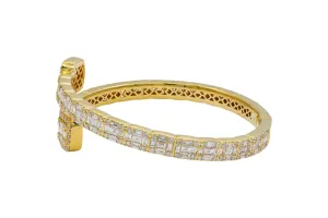 18ct Yellow Gold Diamond Crossover Bangle