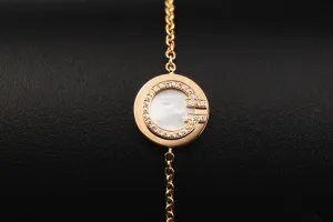 Tiffany & Co. T Circle Diamond & Mother of Pearl Bracelet 18ct Rose Gold 2.7g