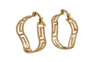 9ct Yellow Gold Patterned Gold Hoops 2.8g