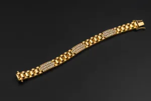 9ct Presidential Cubic Zirconia Childrens Bracelet 22.5g
