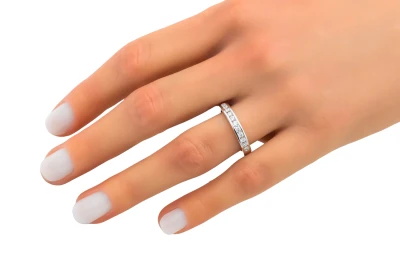 18ct White Gold Channel Set Diamond Ring 0.50ct