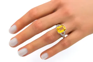 9ct White Gold Citrine & Diamond Ring 0.10ct 3.4g