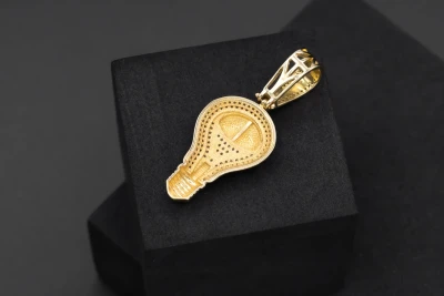 9ct Yellow Gold Cubic Zirconia Light Bulb Pendant