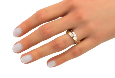 Cartier LOVE Double Ring Diamond Rose & White Gold Ring Size 47