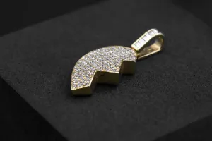 9ct Yellow Gold Half A Heart Diamond Pendant 1.10ct
