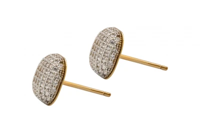 9ct Yellow Gold Cubic Zirconia Radiant Stud Earrings