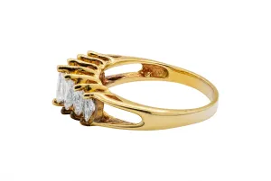 Marquise Cut Diamond Row Ring in 18ct Yellow Gold 0.40ct