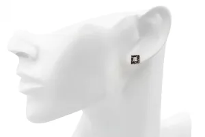 9ct White Gold Black & White Diamond Stud Earrings 0.35ct 2g
