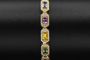 18ct Yellow Gold Tutti Frutti Gem & Diamond Bracelet 1.54ct 16.8g
