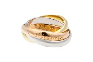 Cartier Trinity Ring 18ct Yellow, White & Rose Gold Size 56 9.15g