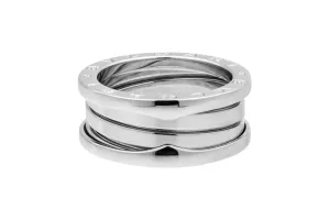 Bvlgari B.zero1 Three Band Ring 18ct White Gold Size 54 (M)