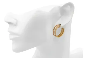 9ct Yellow Gold Cubic Zirconia Hoop Earrings  7.3g