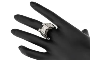 14ct White Gold Diamond Mens Ring 2.89ct