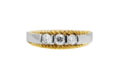 Platinum & 18ct Yellow Gold Trio Diamond Ring  0.31ct