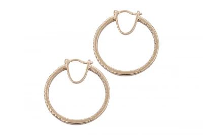 18ct Rose Gold Elegant Pavé Set Diamond Hoops 0.55ct