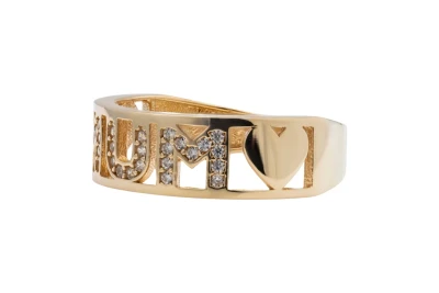 9ct Yellow Gold Cubic Zirconia Mum Ring 3g