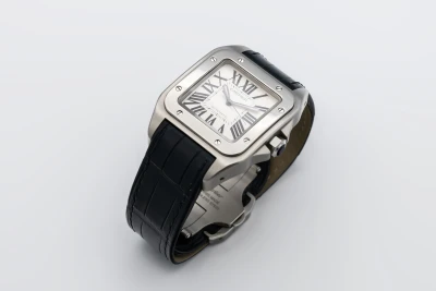 Cartier Santos 100 41mm Black Leather W20073X8 2012