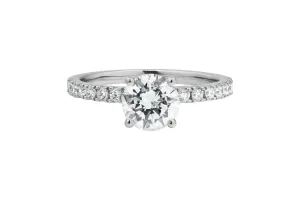 Platinum Diamond Engagement Ring Hidden Halo 1.01ct GIA Certified