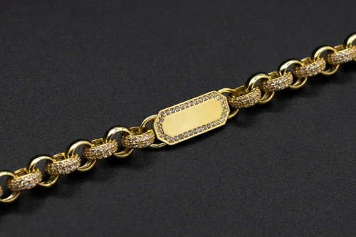 Kids Gold Belcher Bracelet With CZ Crystal – 9ct Yellow Gold Filled Toddler Jewelry