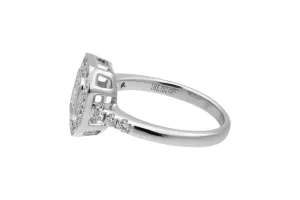 18ct White Gold Princess & Brilliant Diamond Engagement  Ring 1ct 3.4g